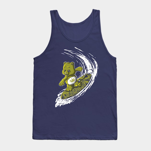 Don't Care Bear Surfing Tank Top by LivMat